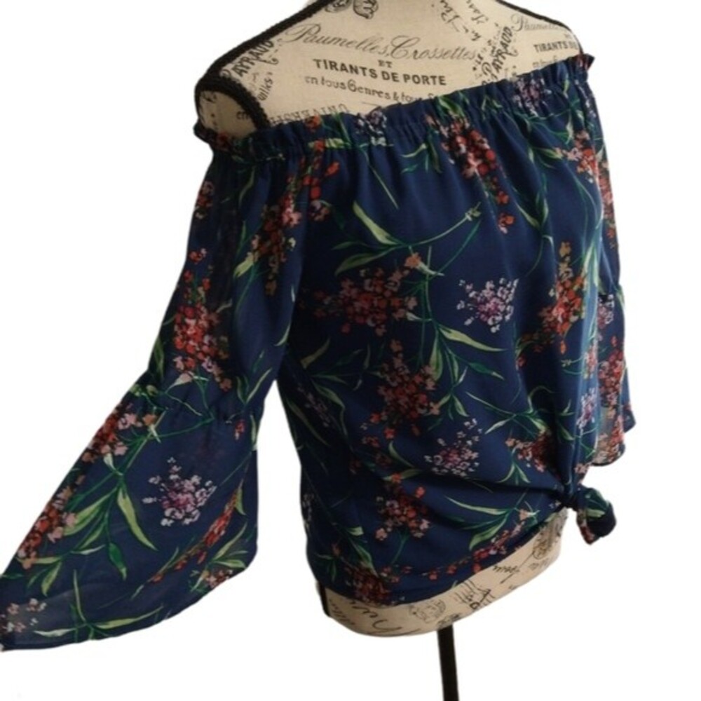 Wayne flared off the shoulder floral top sm boho peasant feminine